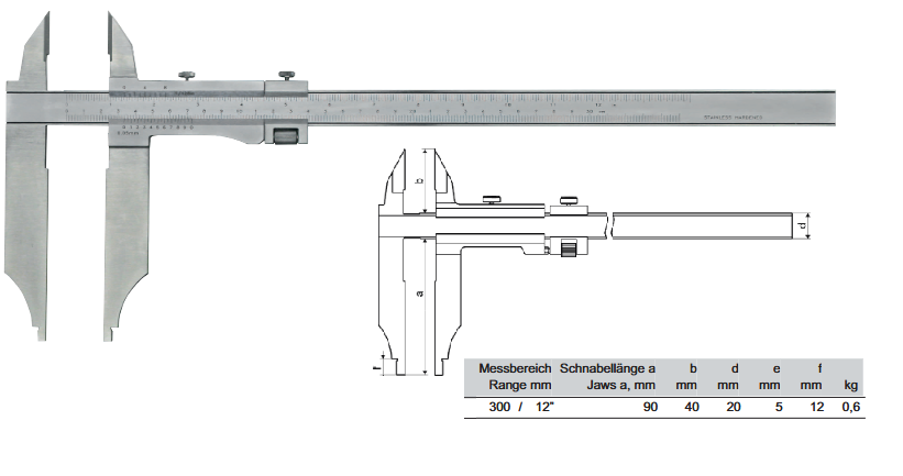 Suwmiarka analogowa dwustronna zakres 0-300 mm/90szczęki 21201331 Prazision – zdjęcie 2
