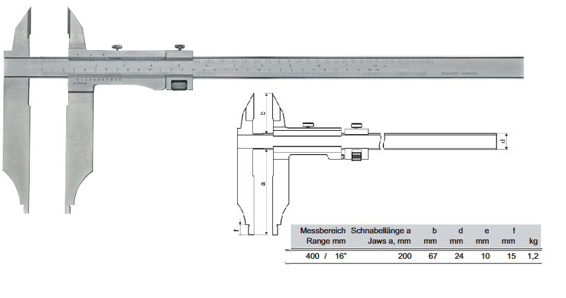 Suwmiarka analogowa dwustronna zakres 0-400 mm/200szczęki 21201334-3 Prazision – zdjęcie 2