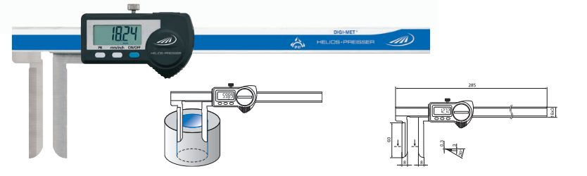 Suwmiarka elektroniczna wąskie szczęki krzyżowe Helios Preisser 1326 930 – zdjęcie 1