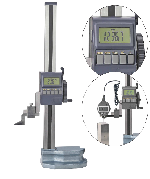 Wysokościomierz elektroniczny 0-300mm traserski z korbką 21219096 PRAZISION